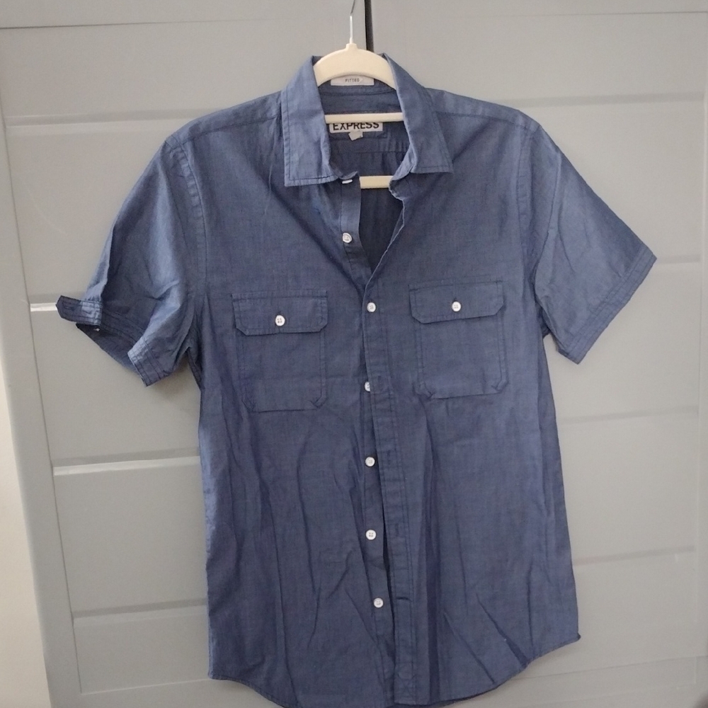 Express Women's Casual Denim Blue Shirt